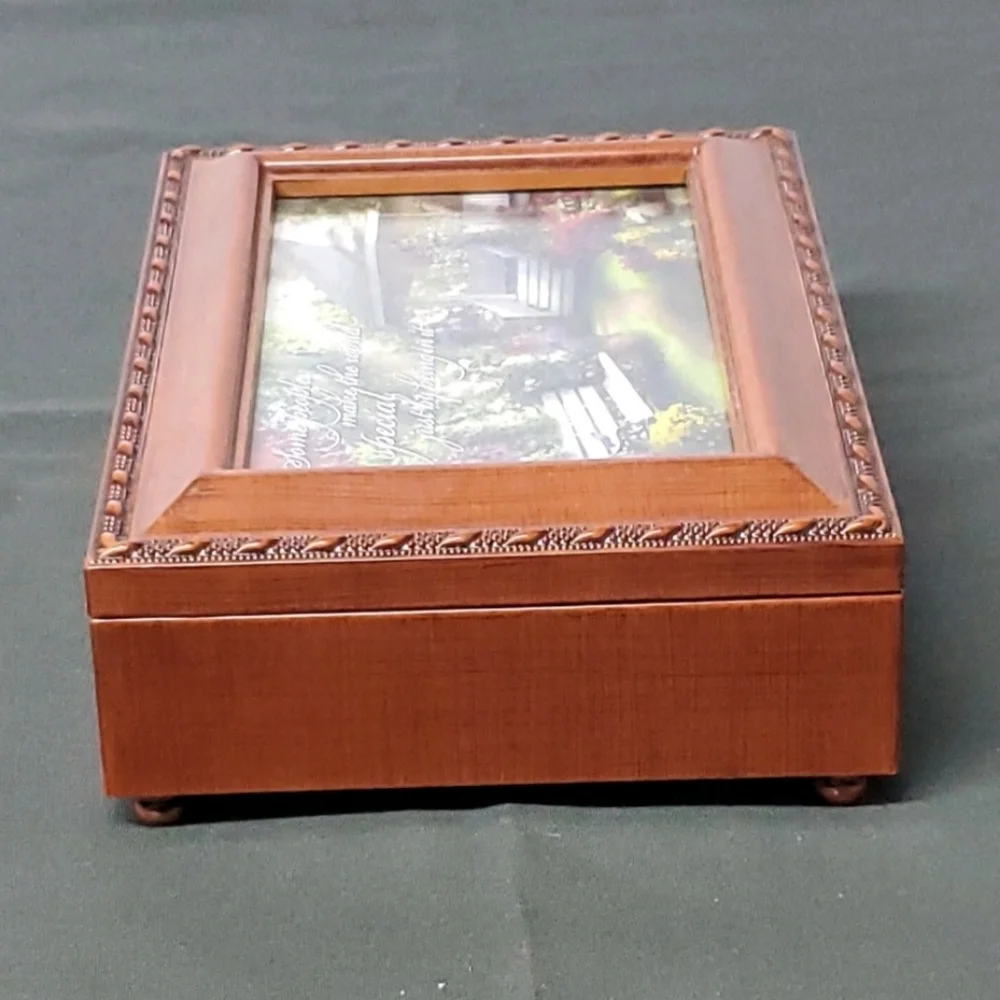 Music / Jewelry Box What a wonderful World Great GIFT Sankyo Wooden Trinket Nice